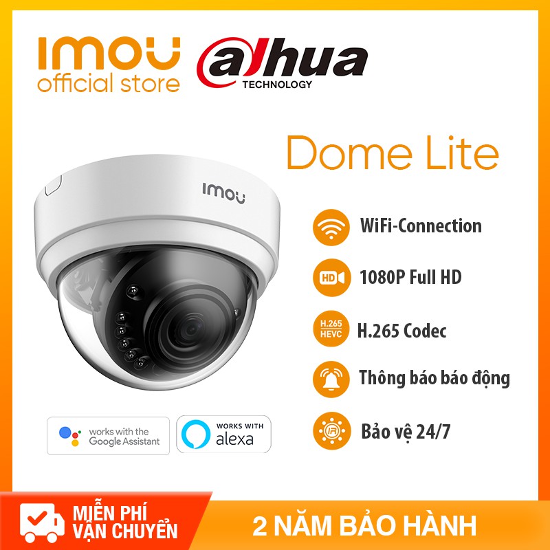 DAHUA CAMERA IPC WIFI IMOU D22P - NGOÀI TRỜI FULL HD 1080P-Chuẩn nén H. 265+ Tầm nhìn ban đêm lớn