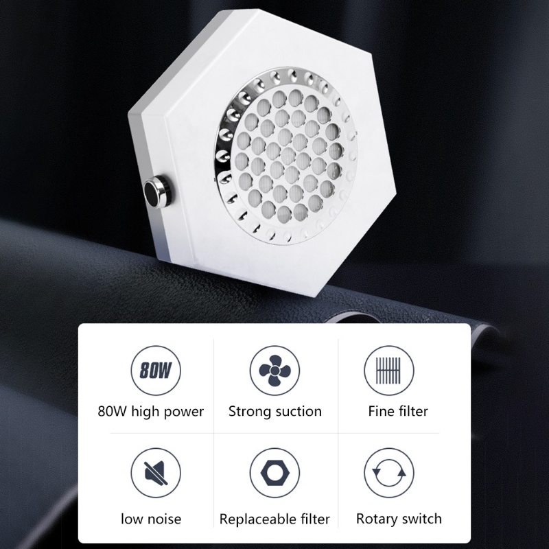 Máy Hút Bụi Móng Tay Bằng Điện 80W Có Bộ Lọc Điều Chỉnh Tốc Độ f