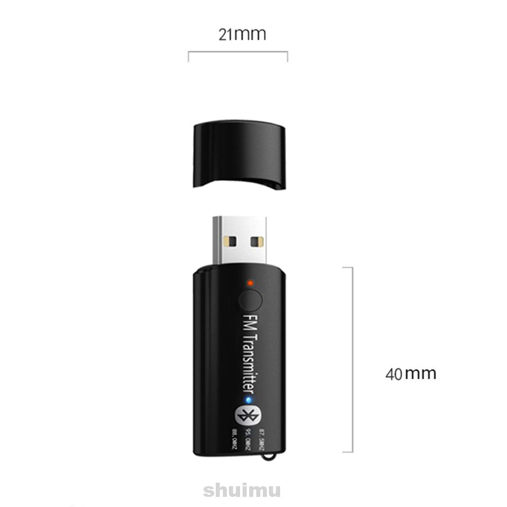 Đầu thu tín hiệu FM USB bluetooth không dây mini tích hợp micro âm thanh nhỏ gọn tiện lợi