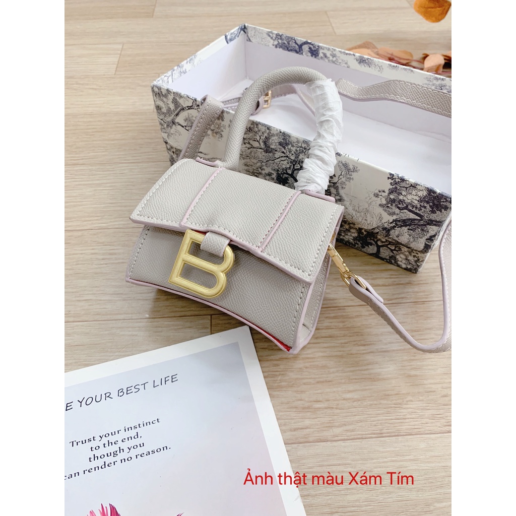 (S115) Túi đeo chéo nữ nhỏ xinh khóa B loại đẹp