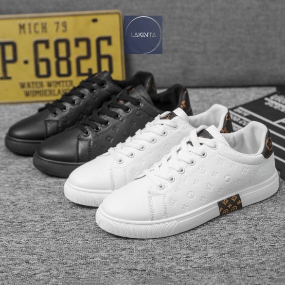 Giày Thể Thao Nam cao cấp Tập Gym Chạy Bộ Thể Dục Lakinta giày sneaker nam hàn quốc cổ thấp 2 màu đen trắng G246