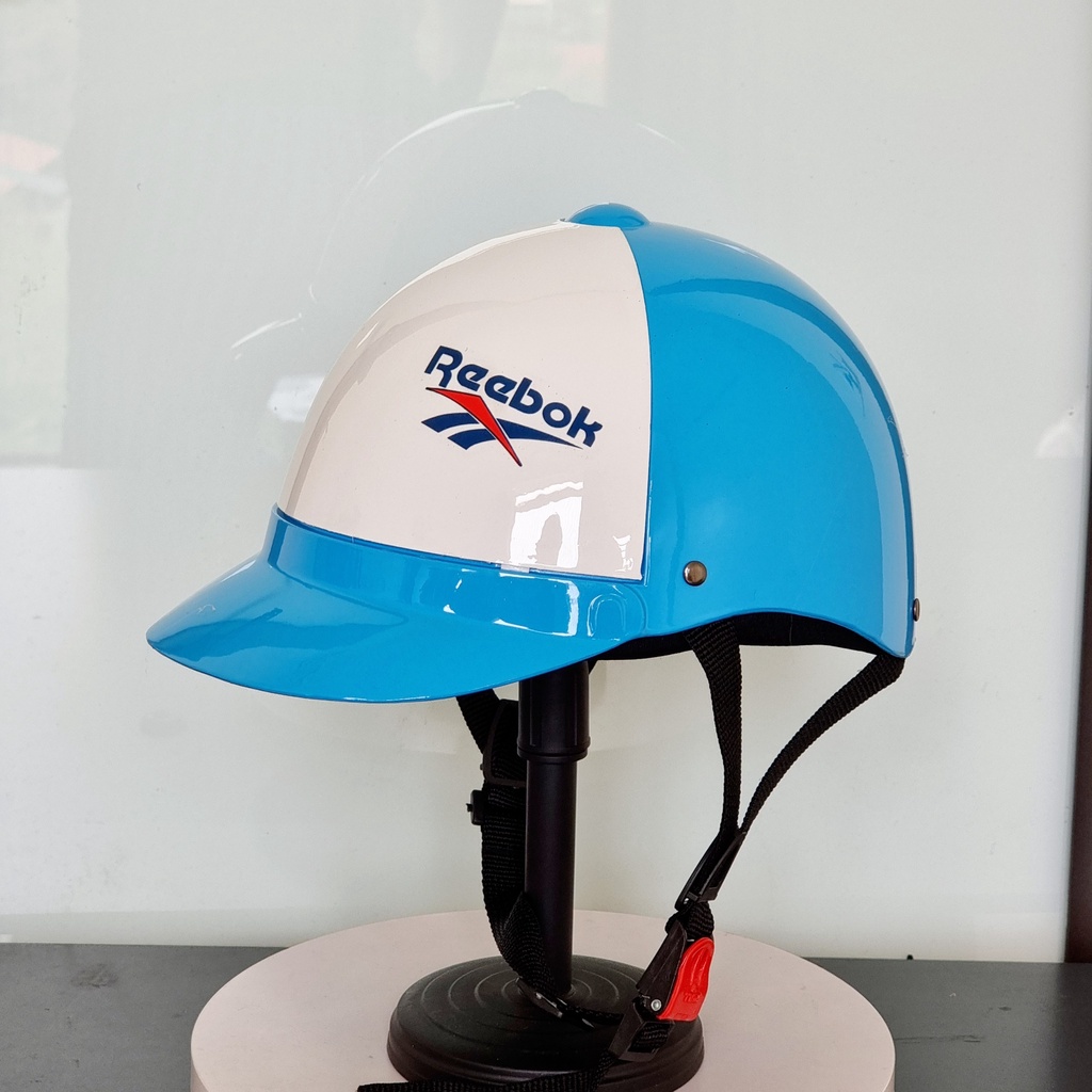 Mũ bảo hiểm lưỡi trai GRO HELMET cao cấp dáng nửa đầu in họa tiết trang trí cho nữ.