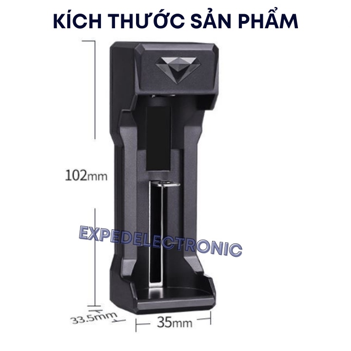 [Chính hãng] Bộ sạc pin thông minh tự ngắt 1 khe cắm USB cho Li-ion 18650 chính hãng Doublepow