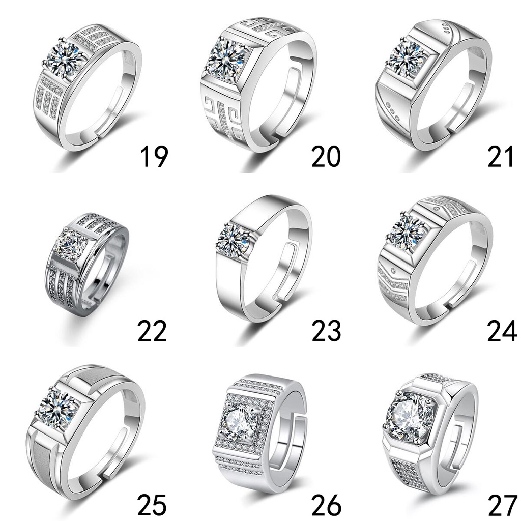 Nhẫn mạ bạc 925 với 50 thiết kế phong cách Hàn Quốc thời trang cho nam Jz002
