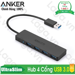 [Freeship toàn quốc từ 50k] Hub chuyển đổi cổng ANKER Ultra Slim 4 Port USB 3.0 - A7516011