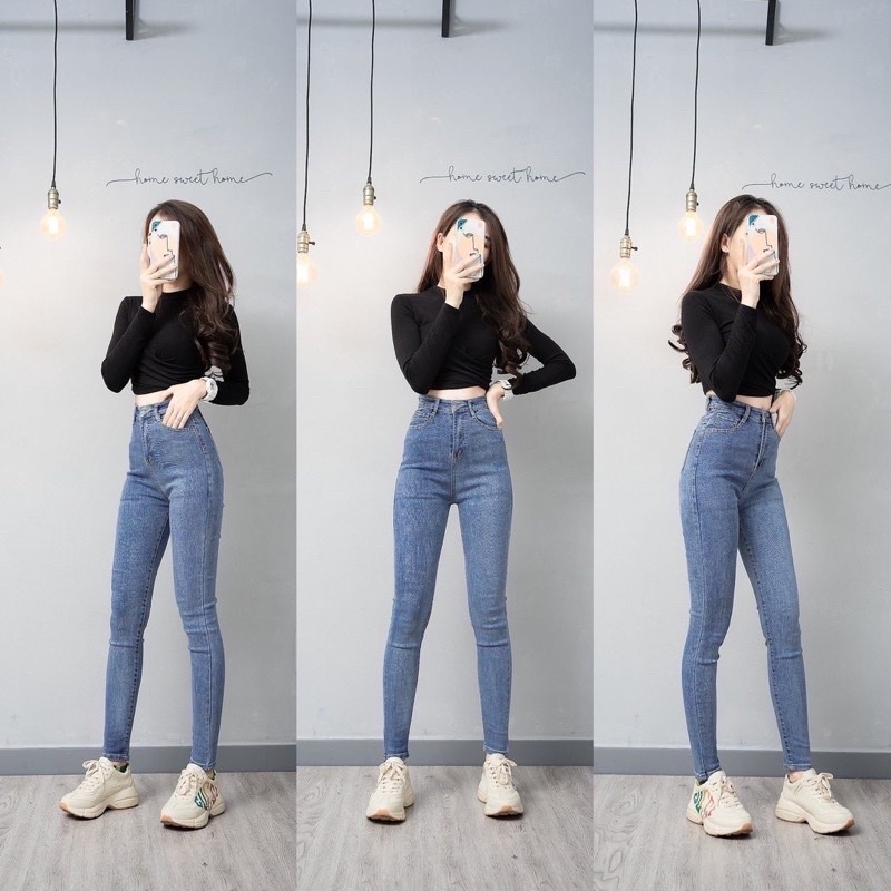 Quần Jeans nữ cạp siêu cao M16, quần jean siêu hack dáng chất liệu co dãn dành cho nữ