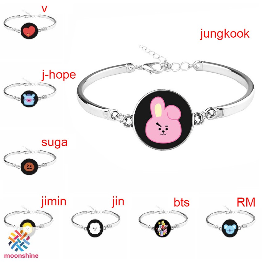 Vòng Tay Kim Loại Mặt Hình Các Nhân Vật Bt21 Của Bts