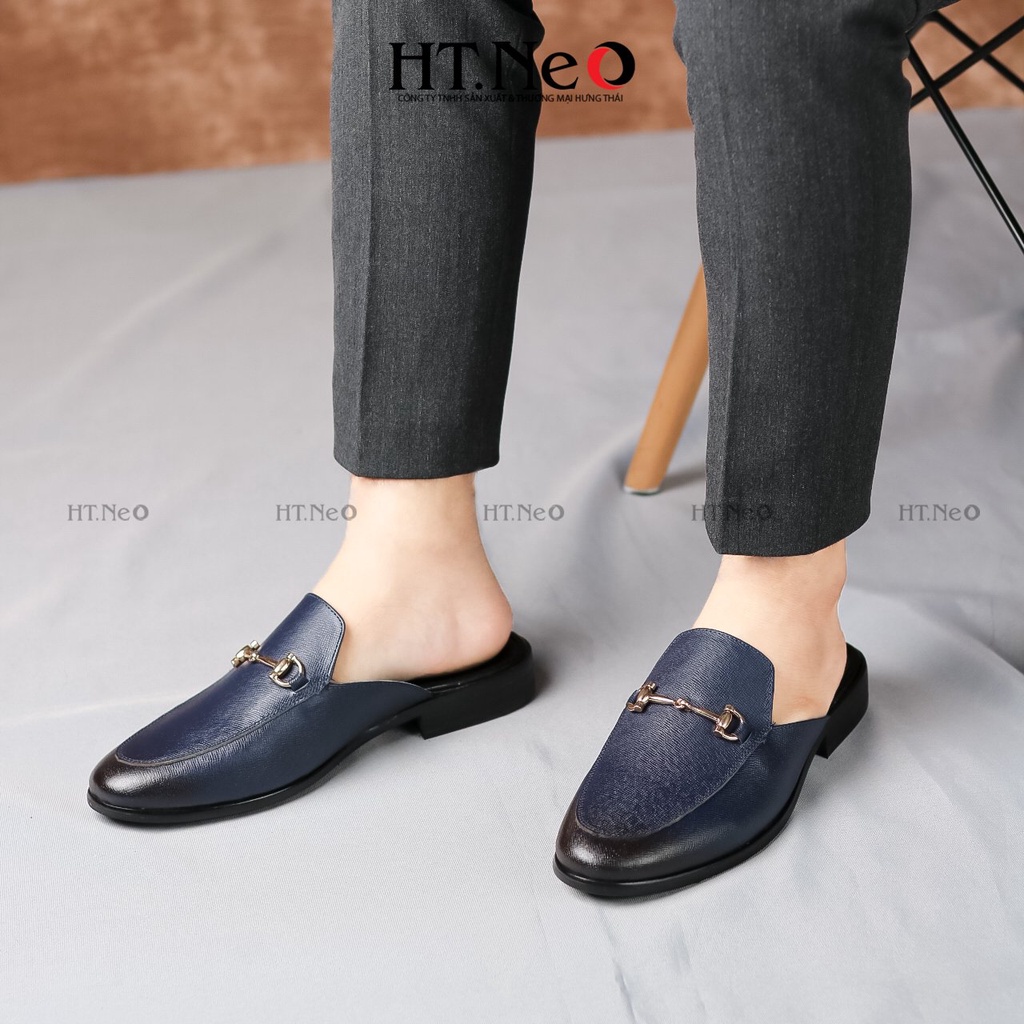 Giày sục nam - Giày mules nam HT.NEO Đế phíp, kim loại cùng da bò thật tạo nến sự quý phái, thu hút và sang chảnh S003 | BigBuy360 - bigbuy360.vn