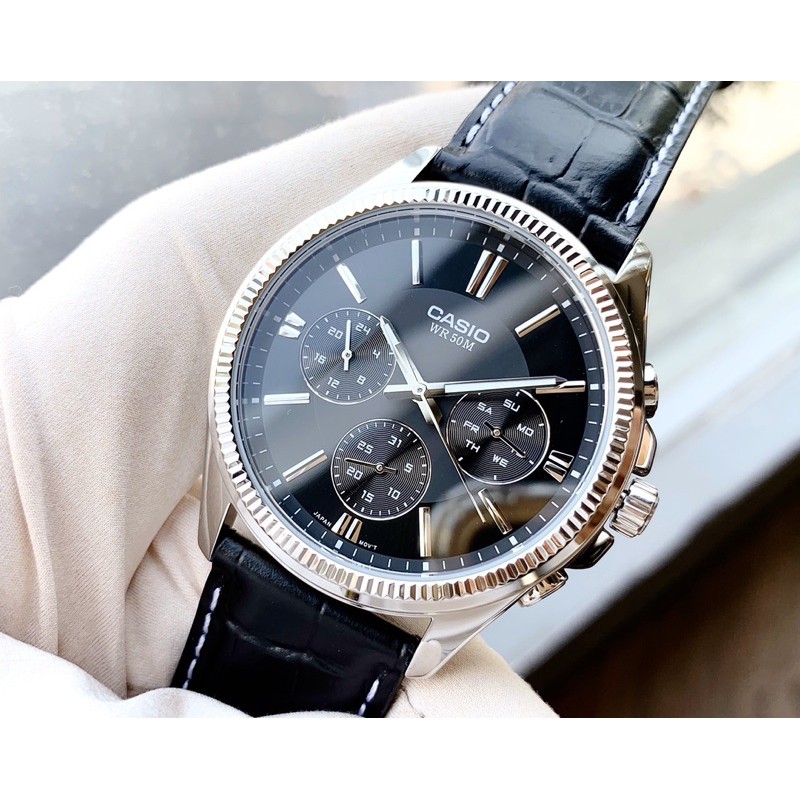 Đồng hồ nam dây da Casio Anh Khuê MTP-1375L-1AVDF
