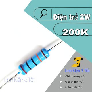 ( Túi 10 con ) Điện trở 2w 200k 5% chân đồng