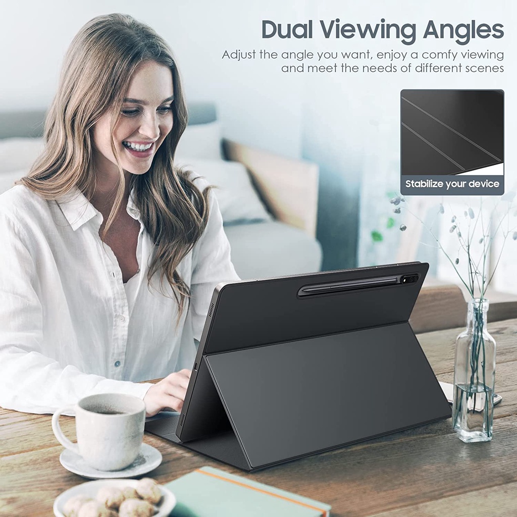 Bao Da Máy Tính Bảng Siêu Nhẹ In Hình MOKO Có Giá Đỡ Nam Châm Cho Galaxy Tab S8 Ultra 2022 14.6 Inch (SM-X900/X906)