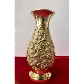 Lọ hoa bằng đồng, bình bông hoa khai phú quý của vĩnh tiến cao 25cm