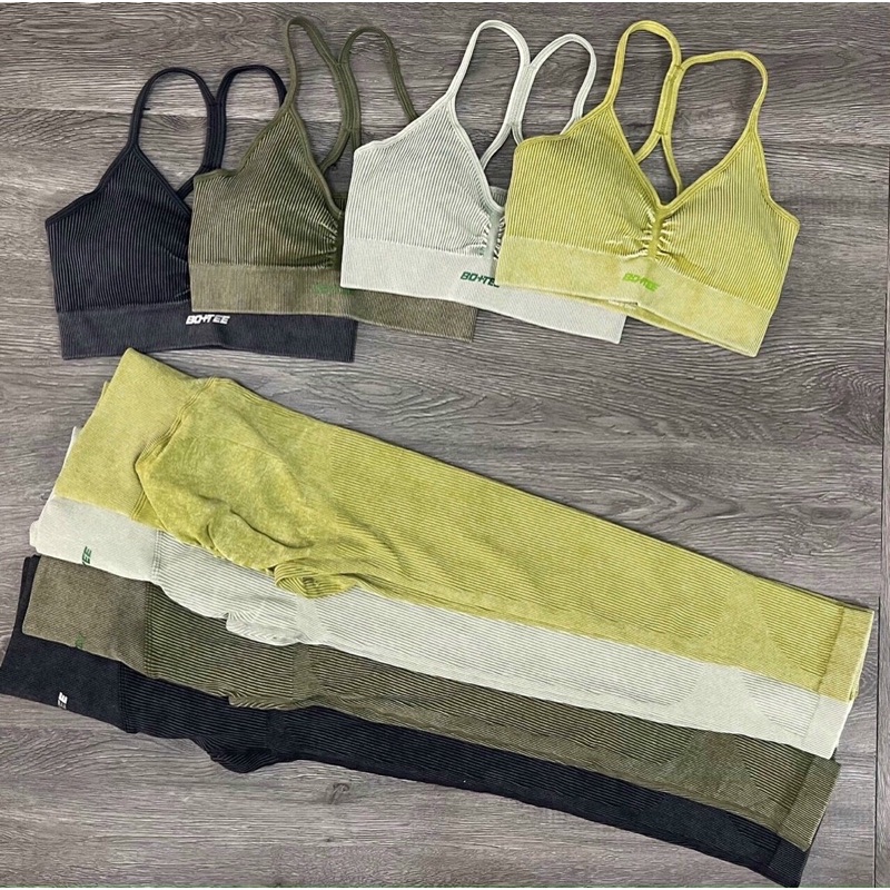 Set Đồ Tập Gym Nữ Yoga Aerobic Áo Bra Quần Dài Legging Tôn Dáng Nâng Mông
