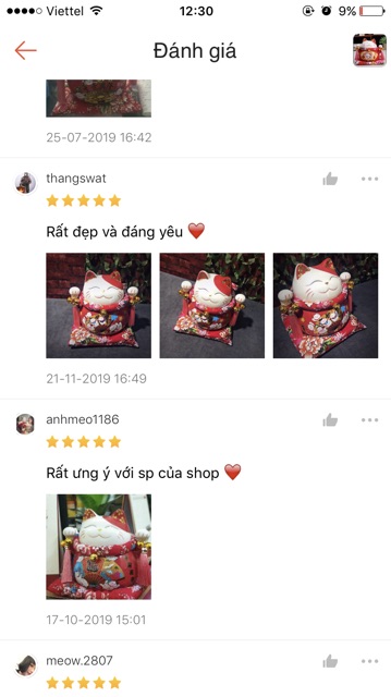 Mèo Thần Tài đỏ giơ 2 tay mèo may mắn maneki neko phúc lộc viên mãn-Đa Phú Quý 20cm kèm đệm