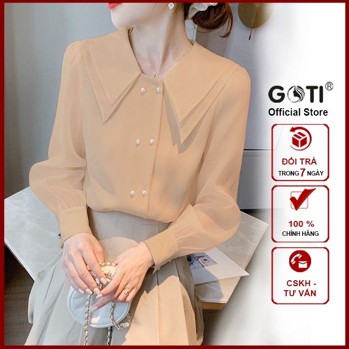GOTI 43-67KG ÁO SƠ MI NỮ CÔNG SỞ BIGSIZE, ÁO KIỂU NỮ HÀN QUỐC CỔ 2 LÁ TAY DÀI CỔ TIỂU THƯ SANG TRỌNG 3A18 3A19 - HÀNG M