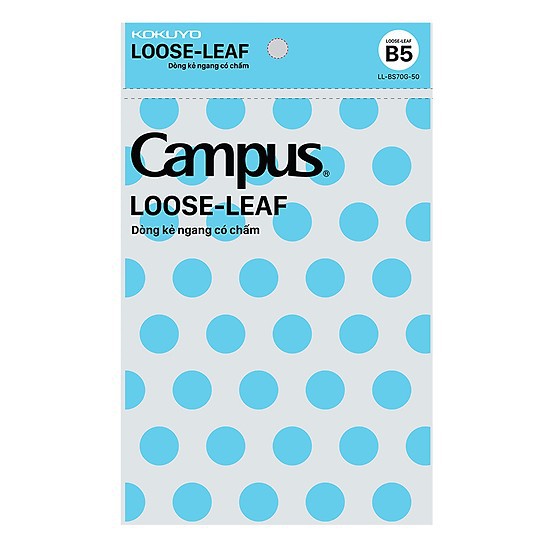 Túi giấy lỗ ( 50 tờ ) Campus Loose-Leaf Dòng kẻ ngang có chấm LL-BS70G-50