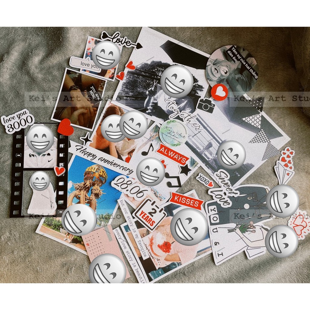 Bộ ảnh cắt sẵn bìa cứng trang trí album. khung ảnh, love box, scrapbook, album cưới, pre wedding, lưu niệm, quà tặng