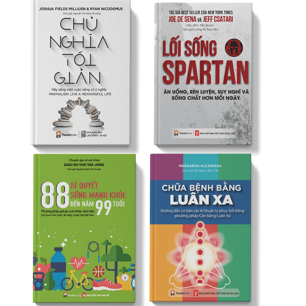 Sách Sức khỏe Combo Lối sống khỏe Chủ nghĩa tối giản - Lối sống Spartan - 88 Bí quyết sống khỏe - Chữa bệnh bằng luân xa