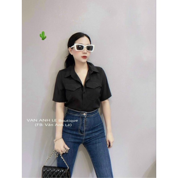SƠ MI 2 TÚI CỔ ĐỨNG, SƠ MI HỘP, ảnh thật cuối #pcut0383530