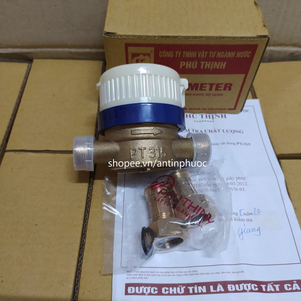 Đồng hồ nước Phú Thịnh PT315 (Chính Hãng ) - đồng hồ nước sinh hoạt dân dụng 21mm , công tơ nước