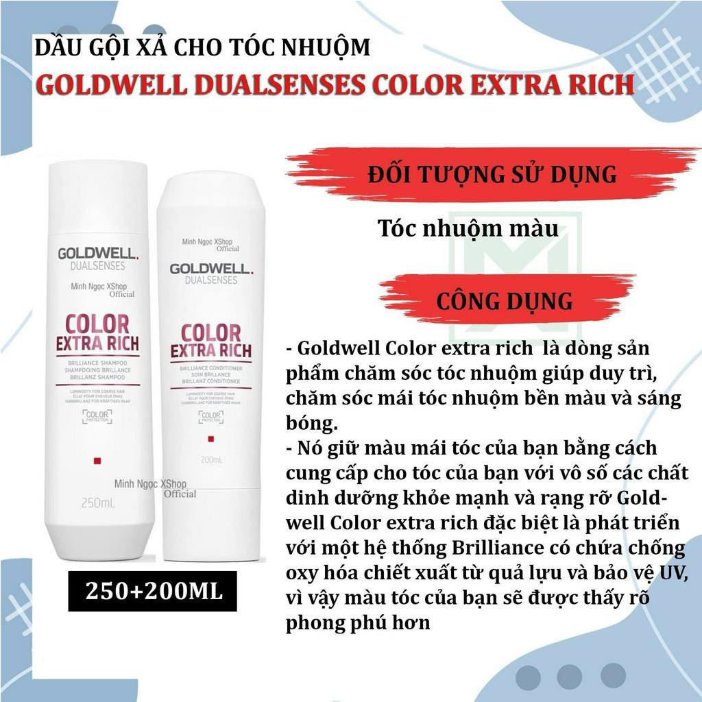 Dầu gội xả phục hồi, suôn mượt, giữ màu Goldwell Dualsenses 250ML + 200ML