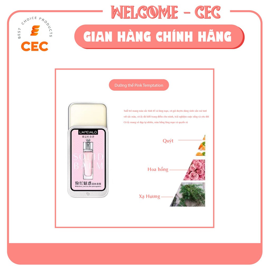 Nước hoa khô Nữ Lapeialo dạng sáp Chính hãng, Set 3 mùi hương 10g thơm dịu nhẹ và lưu mùi hương lâu L518