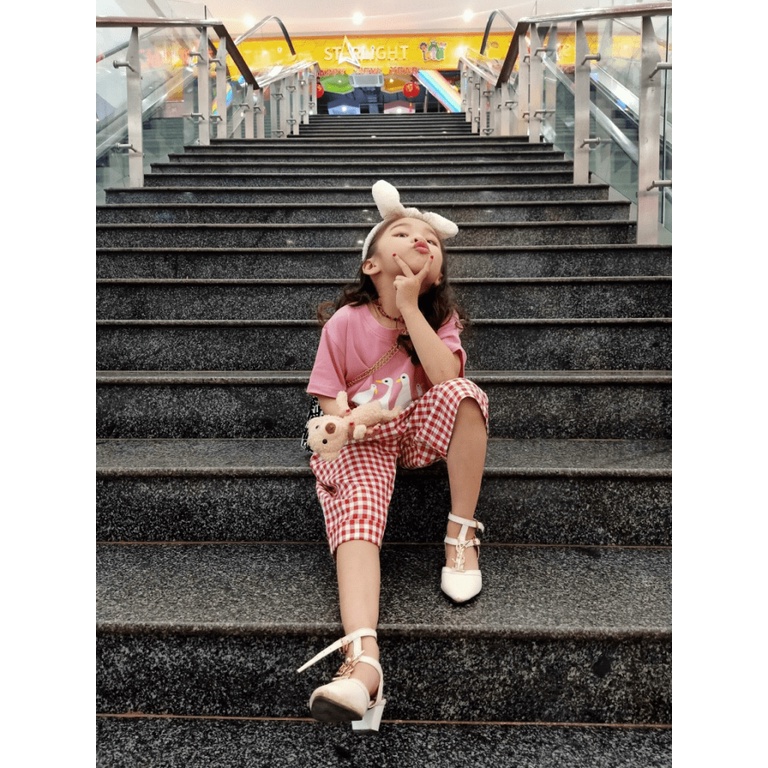 Đồ Bộ Bé Gái Quần Kẻ Caro kết Hợp Áo Thun Siêu KUL  - ĐĂNG QUANG FASHION