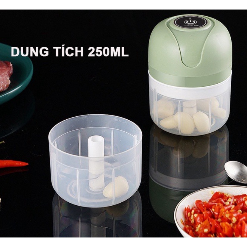 Máy Xay Mini Sạc Điện, Máy Xay Thịt Rau Củ Quả Thịt Rau Củ Quả Tỏi Ớt  Cầm Tiện Lợi