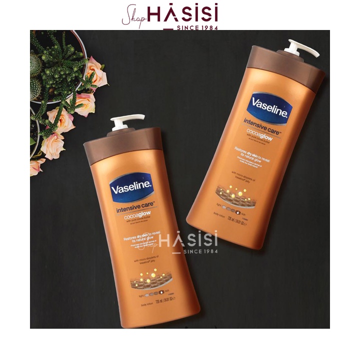 SỮA DƯỠNG THỂ VASELINE - Intensive Care Cocoa Glow Body Lotion 725ml ( Nâu )