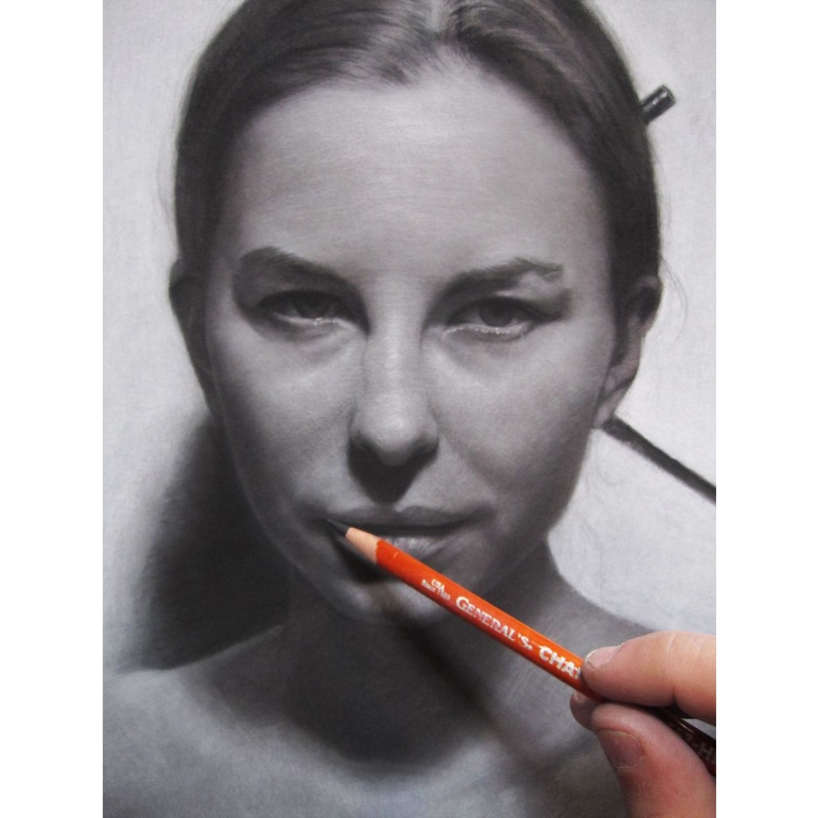 - Chì than Charcoal GENERAL'S - Cây lẻ Trắng/ Đen