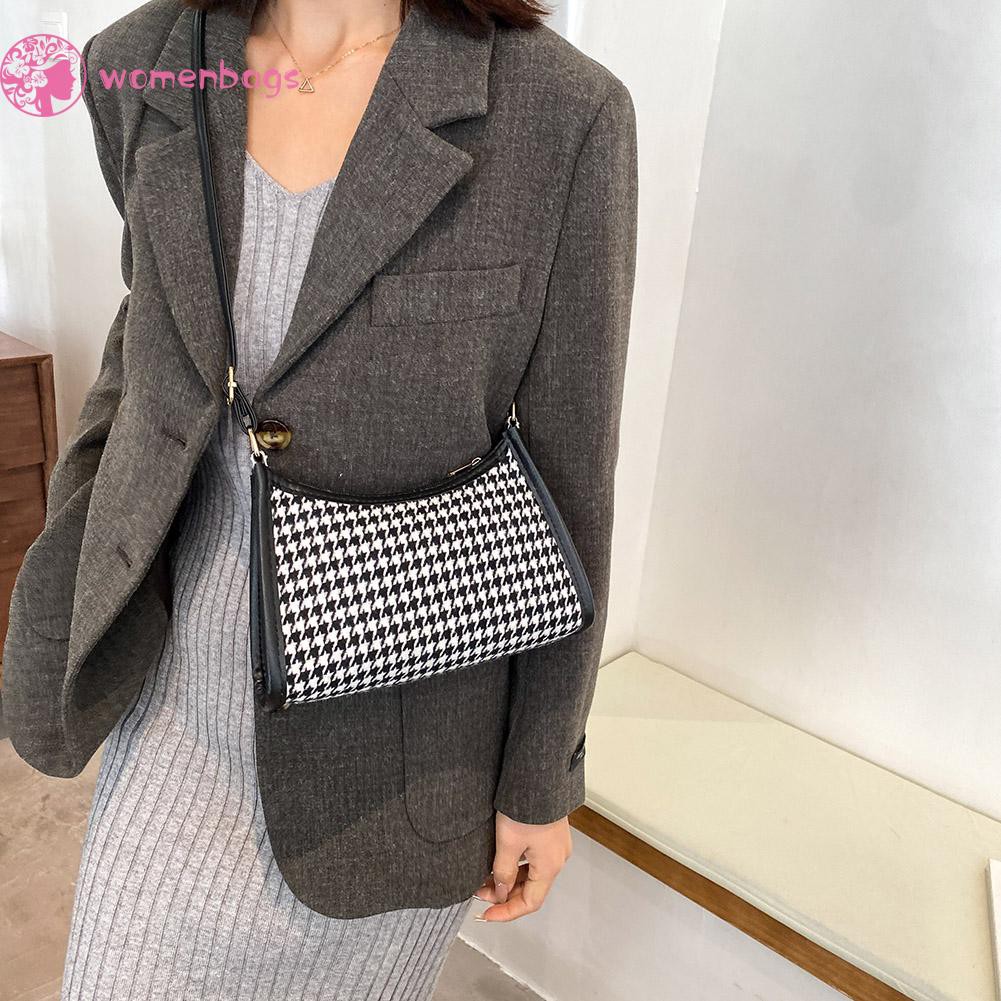 Túi xách đeo chéo vai bằng len thời trang kẻ sọc phong cách Hobo đường phố cổ điển cho nữ | BigBuy360 - bigbuy360.vn