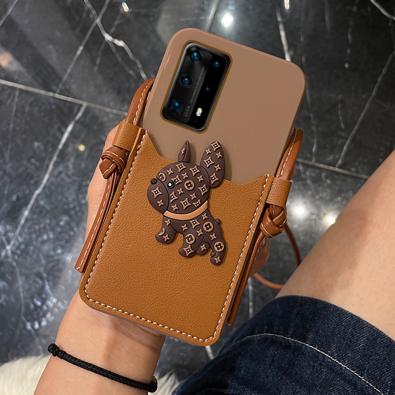 Ốp điện thoại bằng da họa tiết chú cún thích hợp cho iPhone 13 PRO MAX 5 5S 5SE 6 6S 7 8 PLUS X XS MAX XR 11 12 MINI