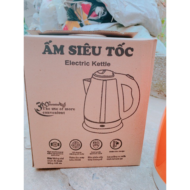 [Mã TOYS3 giảm 10% đơn 50k] ( xả kho ) Ấm đun nước siêu tốc màu 2 lớp ELECTRIC 1.8L