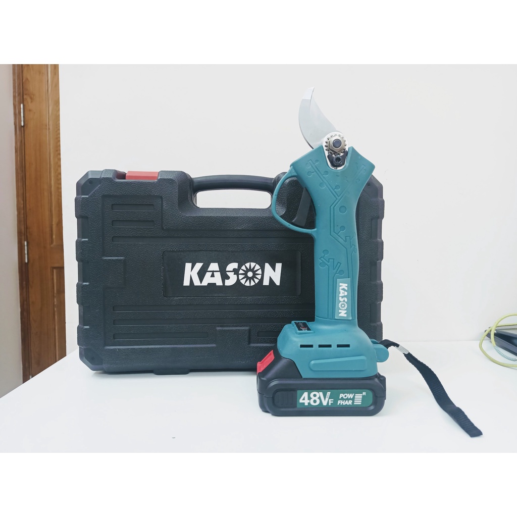 Kéo Cắt Cành Dùng Pin Kason model LTG-1597 - Lưỡi Thép SK5 Siêu Bén Siêu Bền Cắt Cành Không Tốn Nhiều Sức