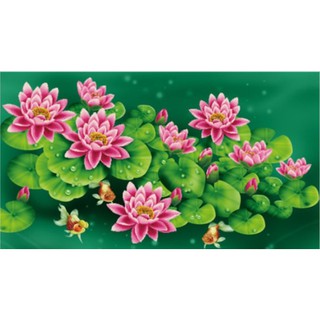 Tranh đính đá 5D toàn bộ - tranh hoa sen treo phòng đẹp tự đính đá