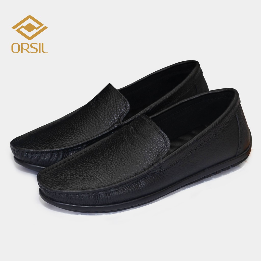 Giày lười nam da bò ORSIL, giầy mọi nam màu đen thời trang - ORSI thumbnail