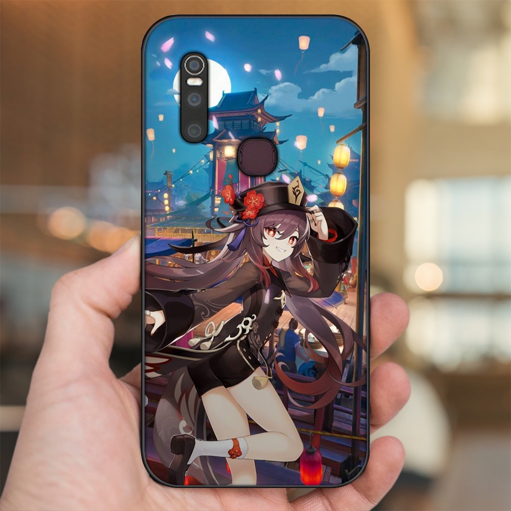 Ốp lưng Vivo V15 viền đen in hình Hutao Genshin Impact