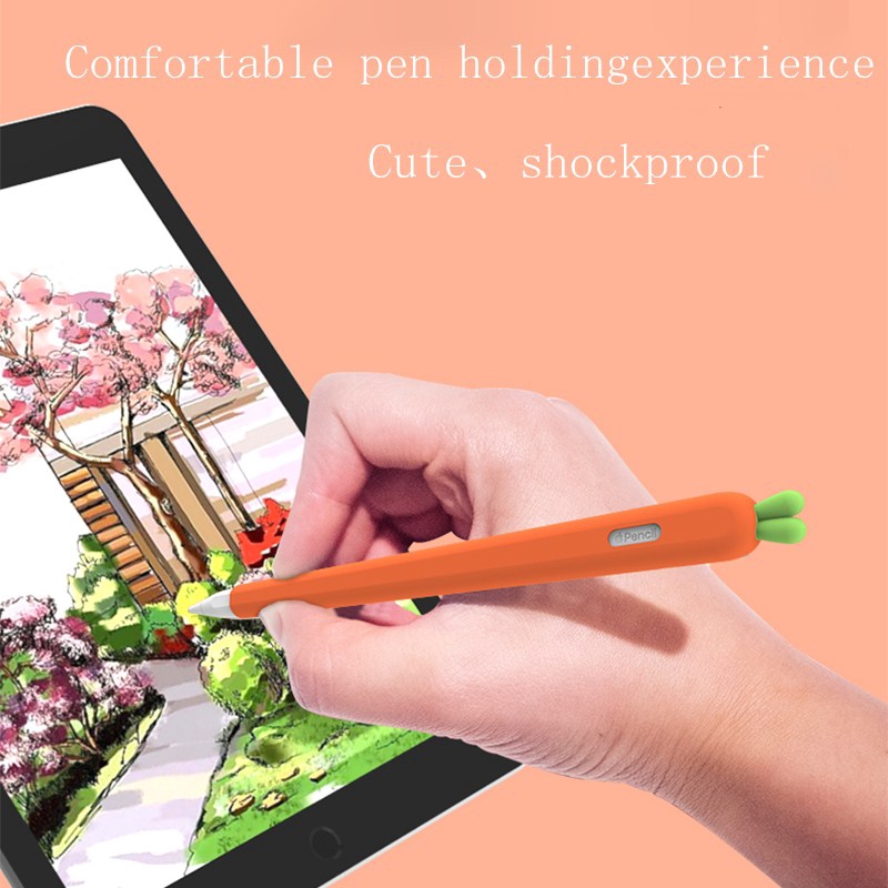 Vỏ bọc bảo vệ bút cảm ứng Apple Pencil 2/1 bằng silicon hình củ cà rốt dễ thương | BigBuy360 - bigbuy360.vn