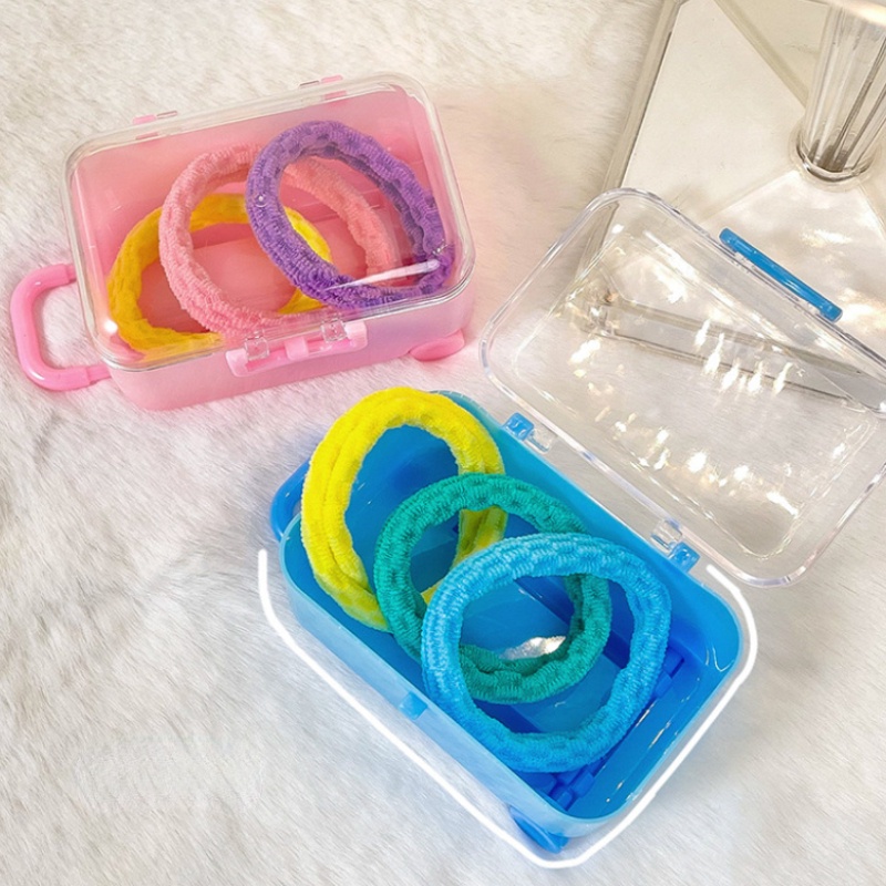 Hộp Nhựa Mini Trong Suốt Hình Chiếc Valy Đựng Trang Sức Phụ Kiện Nhỏ Tiện Lợi Đi Du Lịch Hộp Lưu Trữ Cute