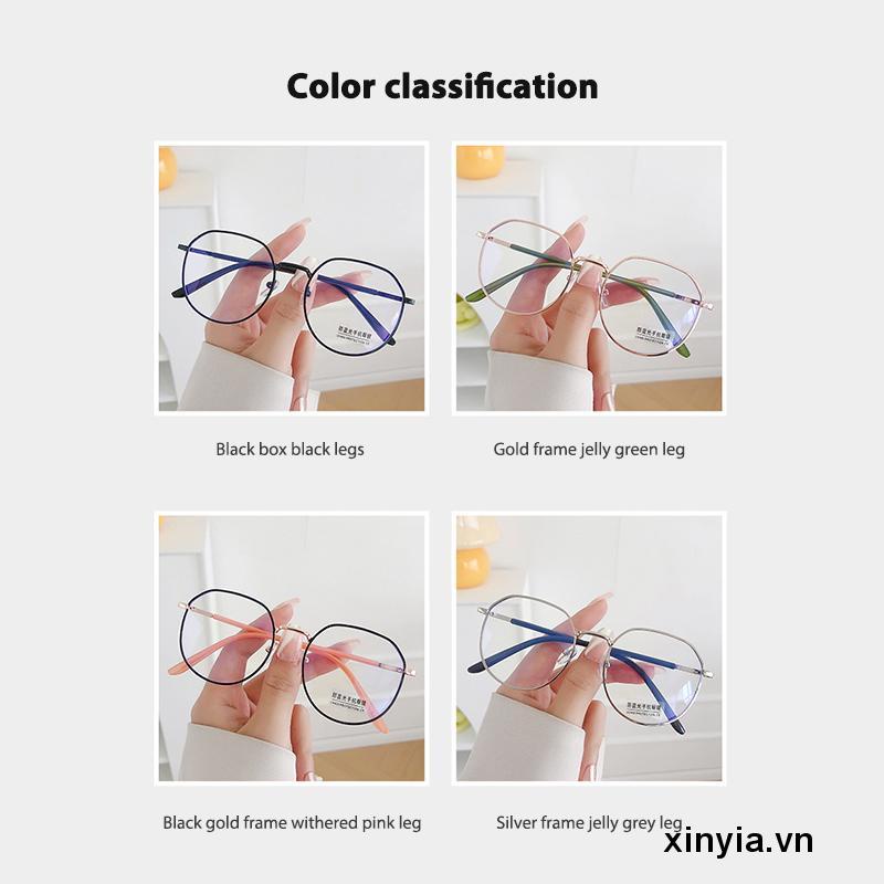 Mắt Kính Gọng Kim Loại Chống Ánh Sáng Xanh Phong Cách Retro Thời Trang Unisex