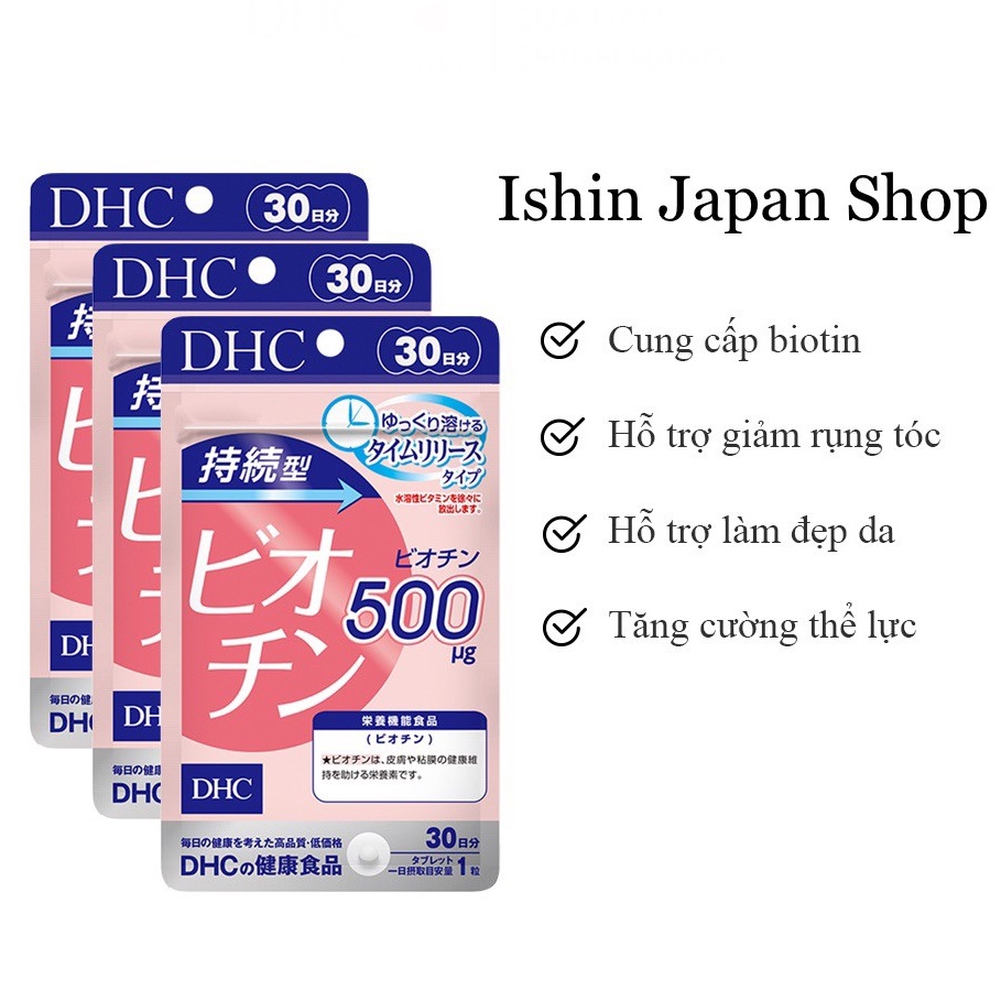 Viên Uống DHC Biotin Ngăn Rụng Tóc Sustained Release Biotin 30 Ngày