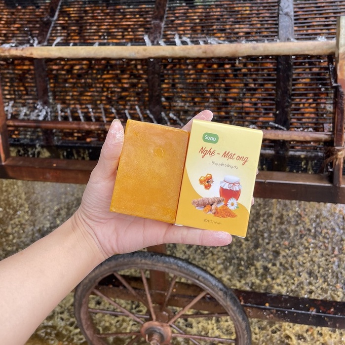 Xà Bông Nghệ Mật Ong, Mướp Đắng, Trầu Không, Hoa Hồng | Xà Bông Thảo Dược Trắng Da Khử Thâm