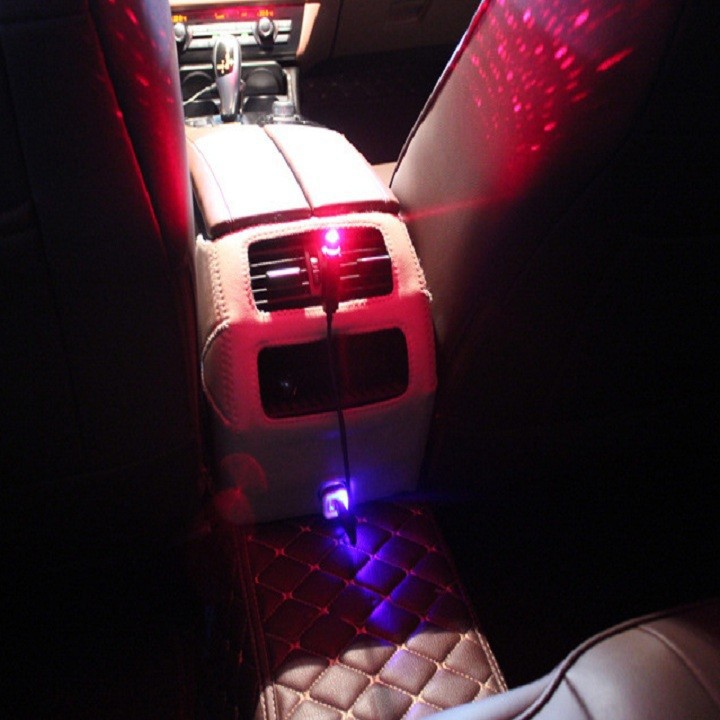 Đèn Led chiếu trần trang trí ô tô nhà cửa ánh sáng đỏ vô cực
