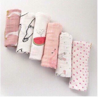 Sét 3 khăn mặt muslin sợi tre