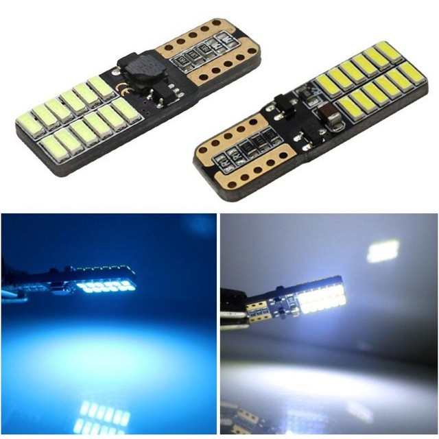 Bộ Đèn Led Chân T10 - 24 SMD 4014 Nguồn DC 12V-24V Gắn Đèn Xi Nhan, Nội Thất Ô Tô, Demi Xe Máy