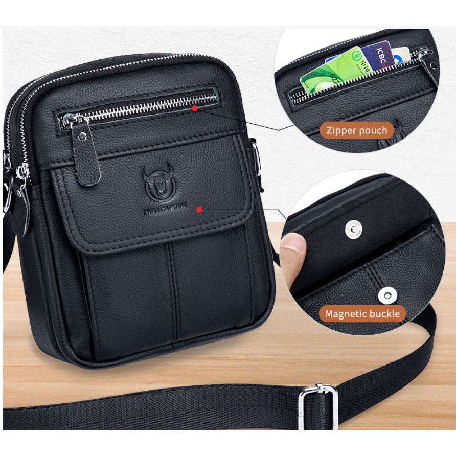 Túi đeo chéo nam 100% da bò thật cao cấp phong cách mới