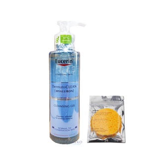 [Tặng bọt biển] Sữa rửa mặt dành cho da nhạy cảm Eucerin DermatoClean Hyaluron Clensing Gel 200ml