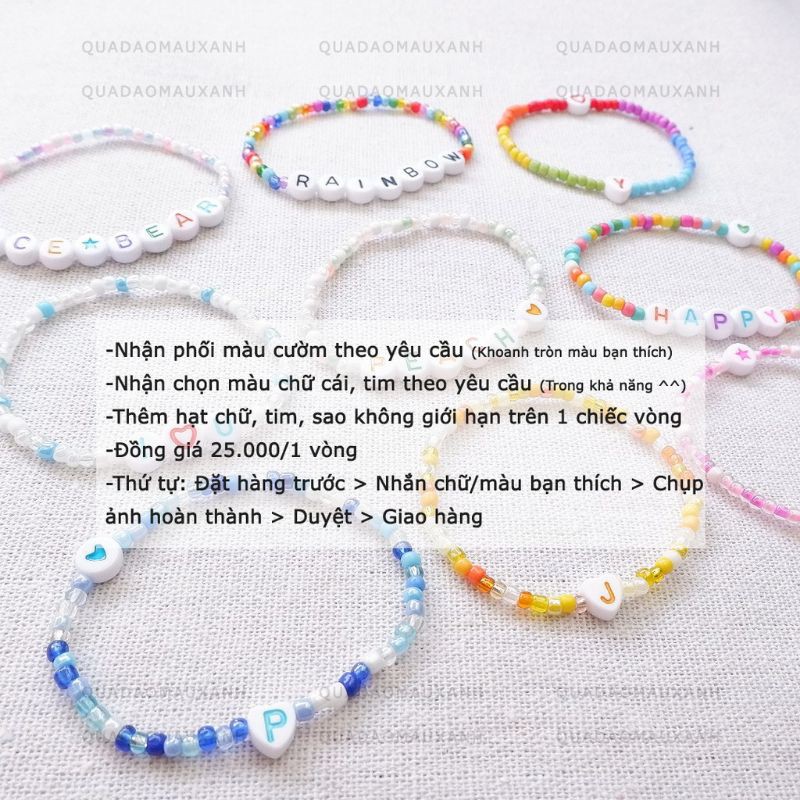Vòng Tay GHÉP TÊN THEO YÊU CẦU, Vòng Tay Hạt Cườm