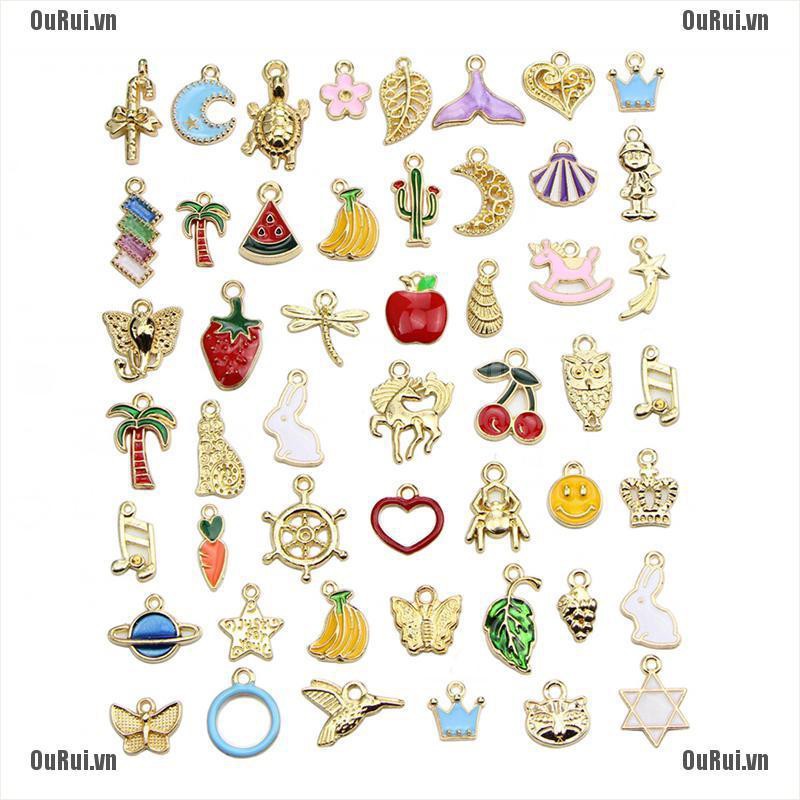 Bộ 50 Mặt Dây Chuyền Tráng Men Thủ Công Xinh Xắn