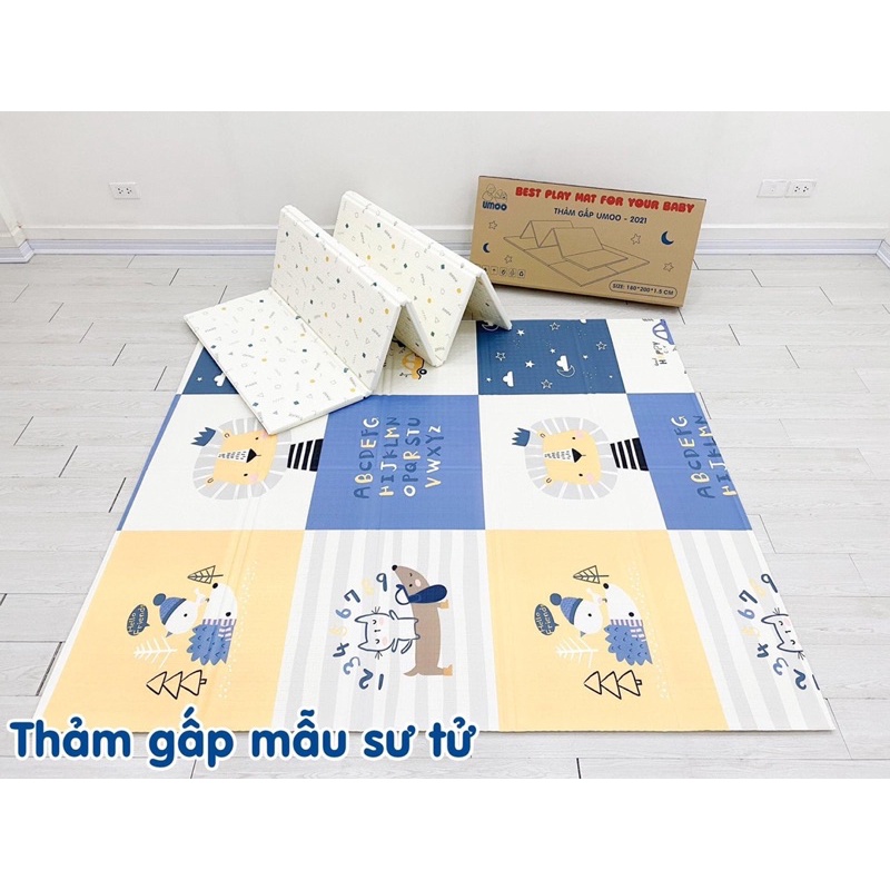 Thảm gấp gọn ummo cho bé mẫu 2021 (1m8-2m)